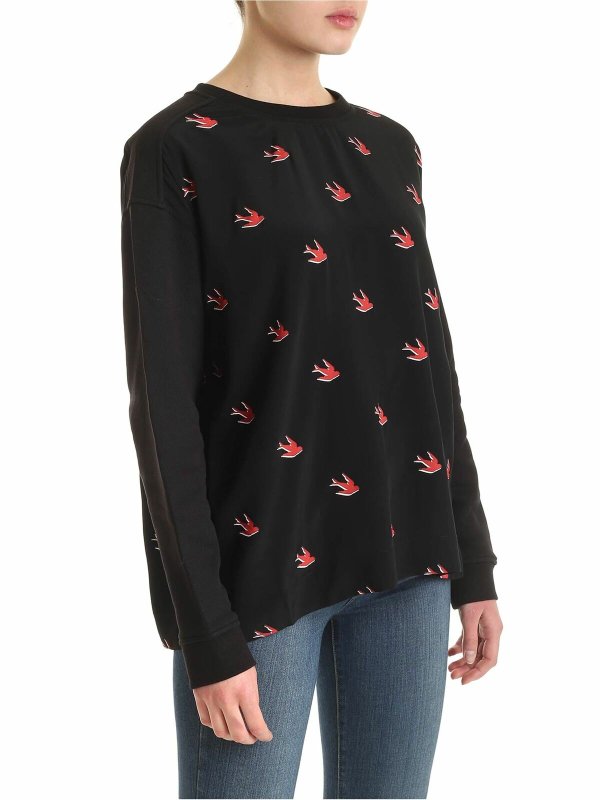 McQ Alexander Mcqueen: Sweatshirts & Sweaters online - Luxury swallow sweatshirt in black