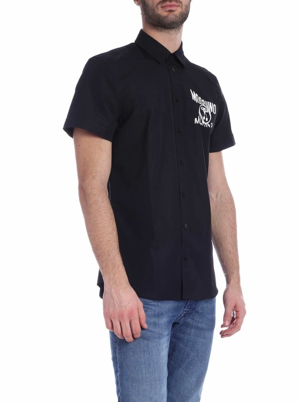 MOSCHINO: shirts online - Double Question Mark shirt in black