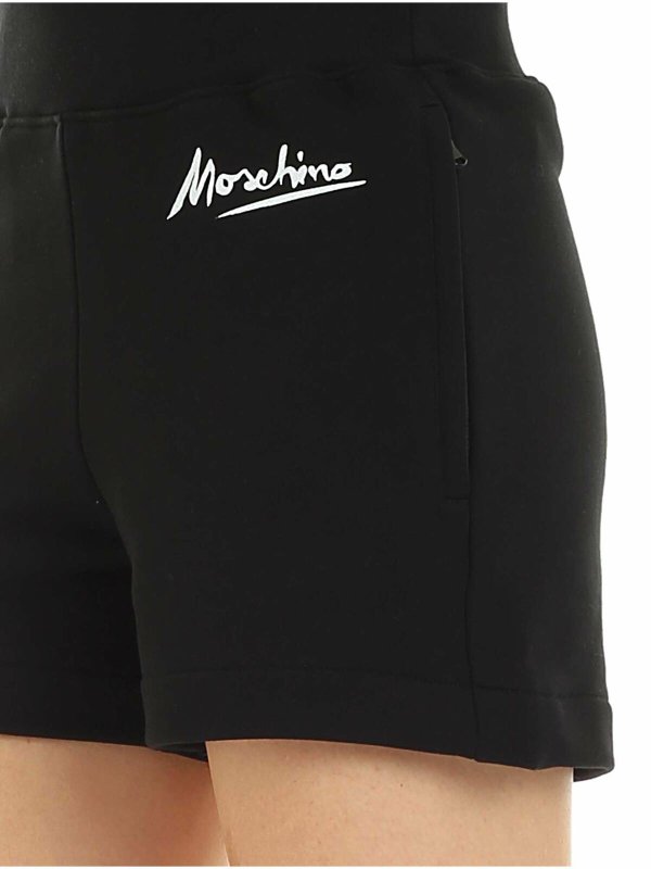 Signature shorts in black shop online: MOSCHINO