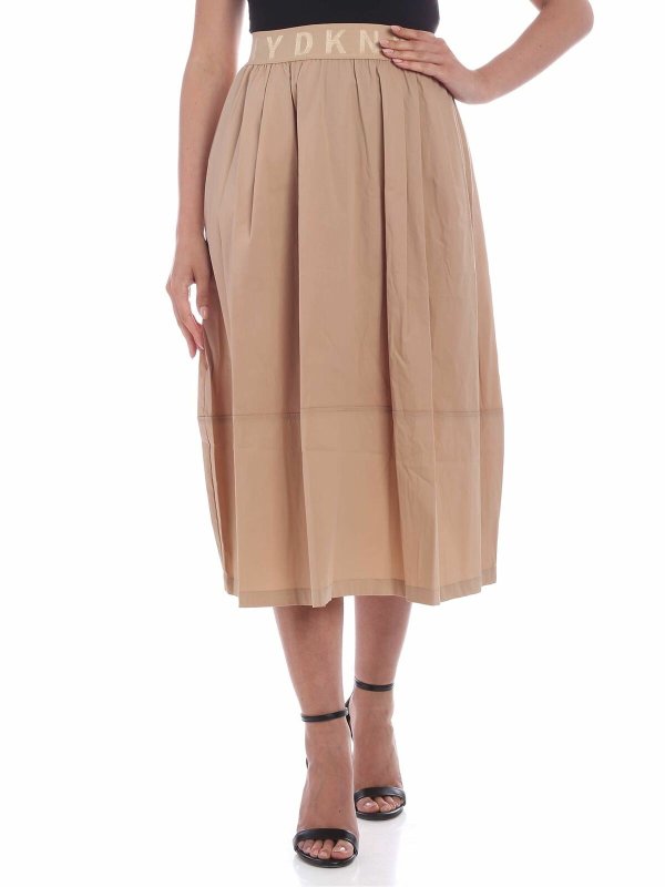 DKNY: Jupes midi et au genou - Jupe Longue - Beige