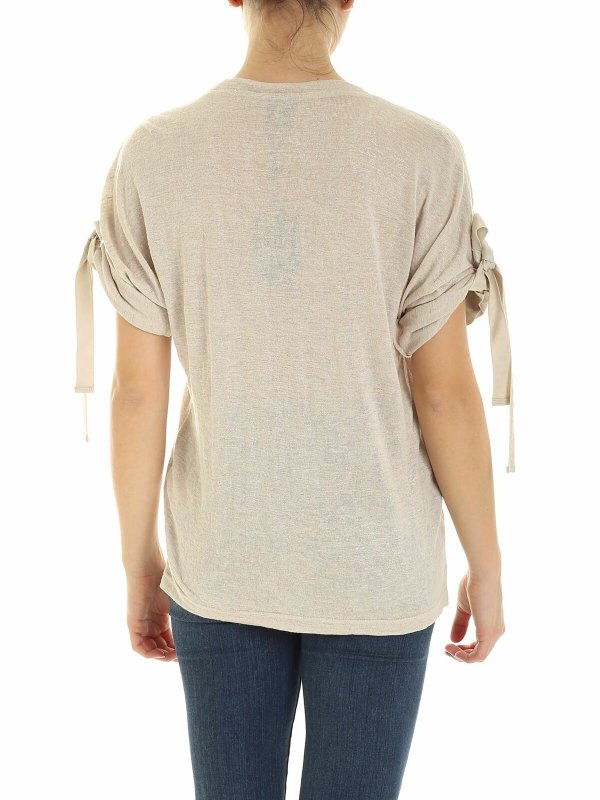 iKRIX DKNY: t-shirts - Branded ribbon T-shirt in beige