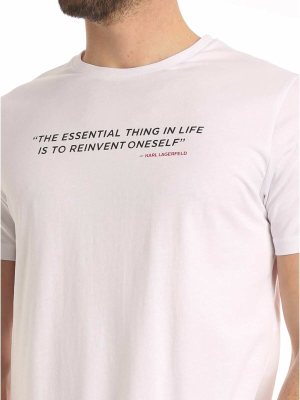 Essential print T-shirt in white shop online: KARL LAGERFELD