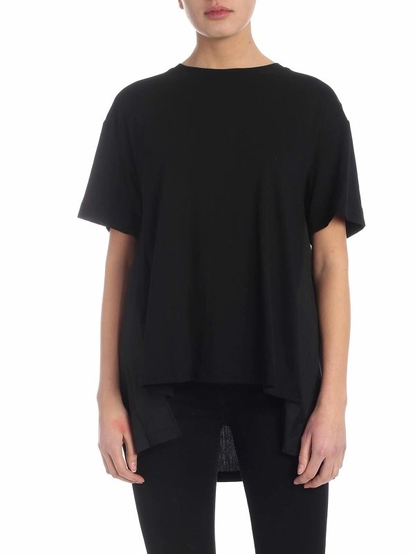 DKNY: t-shirts - Pleated t-shirt in black