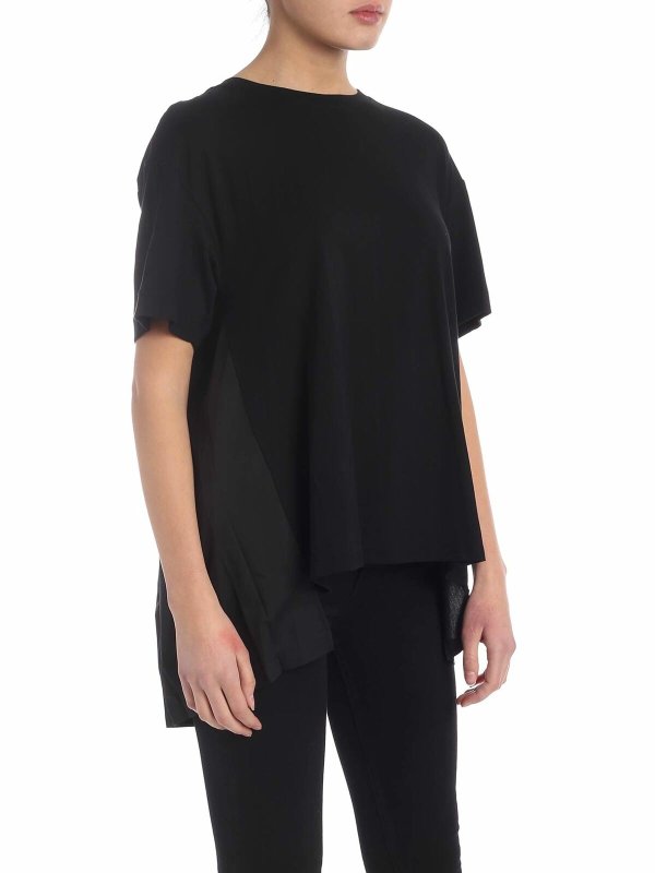 DKNY: t-shirts online - Pleated t-shirt in black