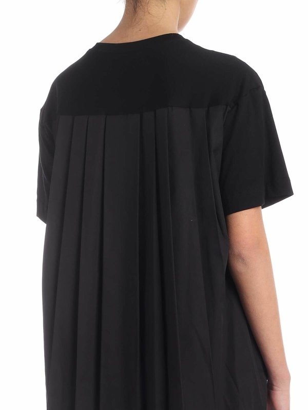 Pleated t-shirt in black shop online: DKNY