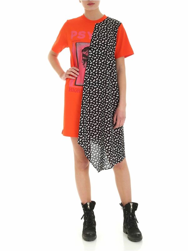 McQ Alexander Mcqueen: Robe longueur genou - Robe Au Genou - Orange