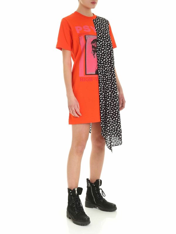 McQ Alexander Mcqueen: Robe longueur genou online - Robe Au Genou - Orange