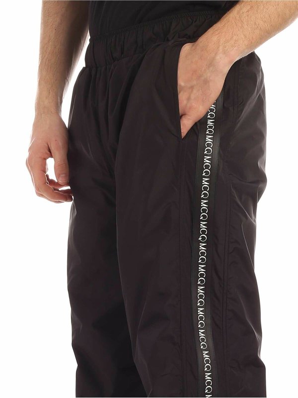 MCQ bands pants in black shop online: McQ Alexander Mcqueen