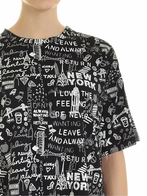 DKNY: t-shirts online - All-over graffiti t-shirt in black