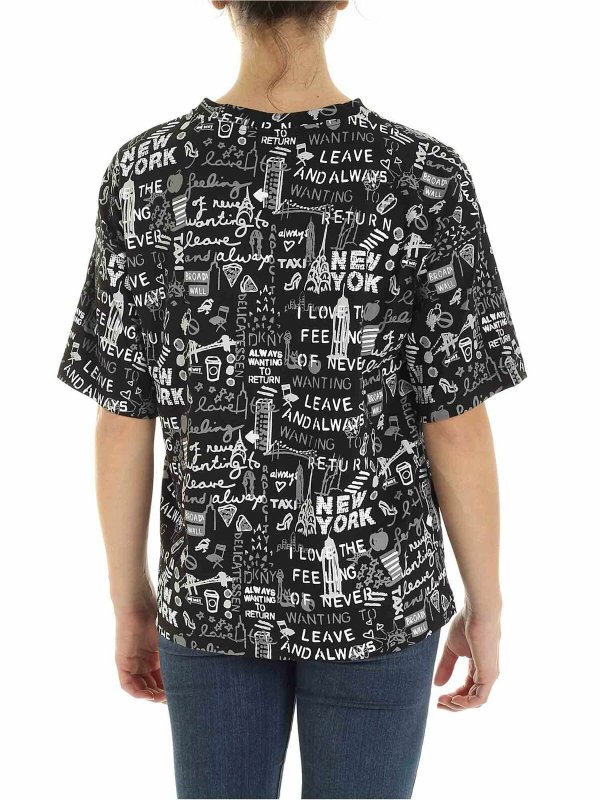 All-over graffiti t-shirt in black shop online: DKNY