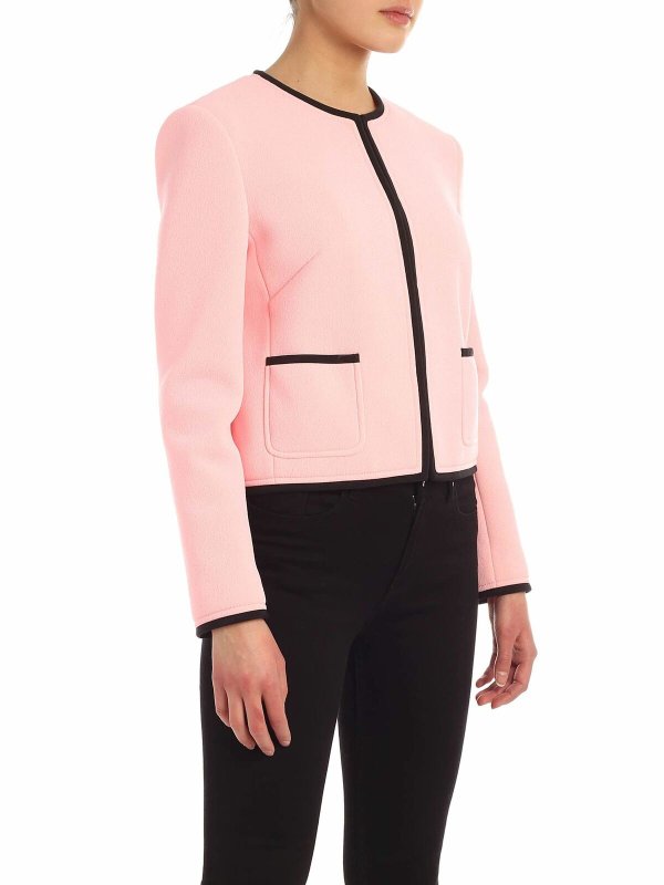 MOSCHINO: casual jackets online - Black details jacket in pink