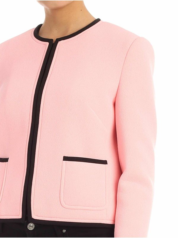 Black details jacket in pink shop online: MOSCHINO