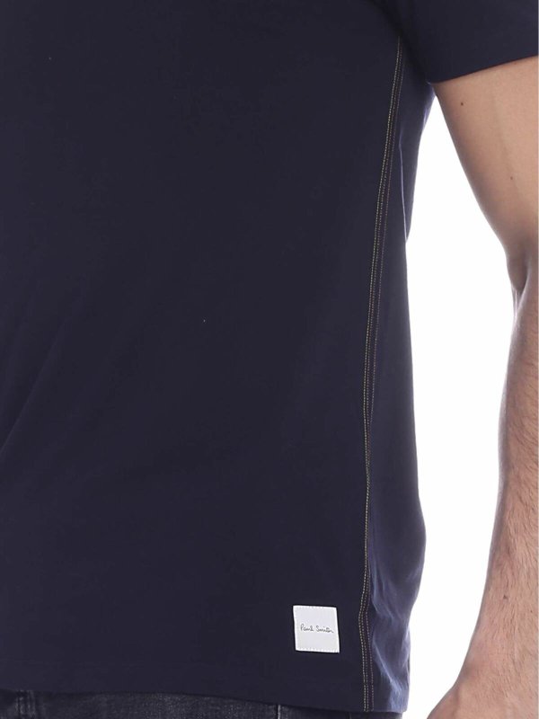 T-shirt basic blu navy con logo shop online: PAUL SMITH