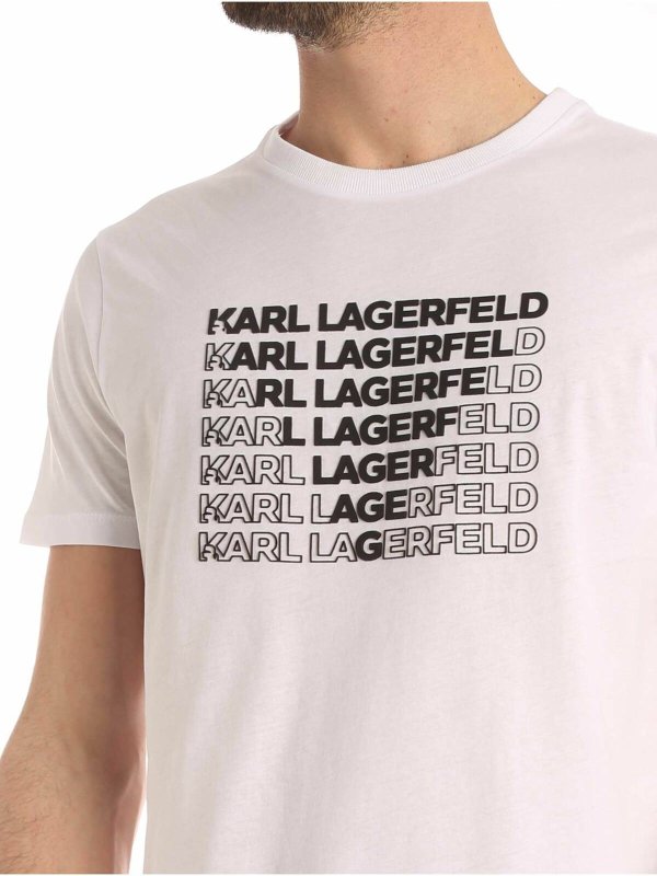 Karl Triangle print T-shirt in white shop online: KARL LAGERFELD
