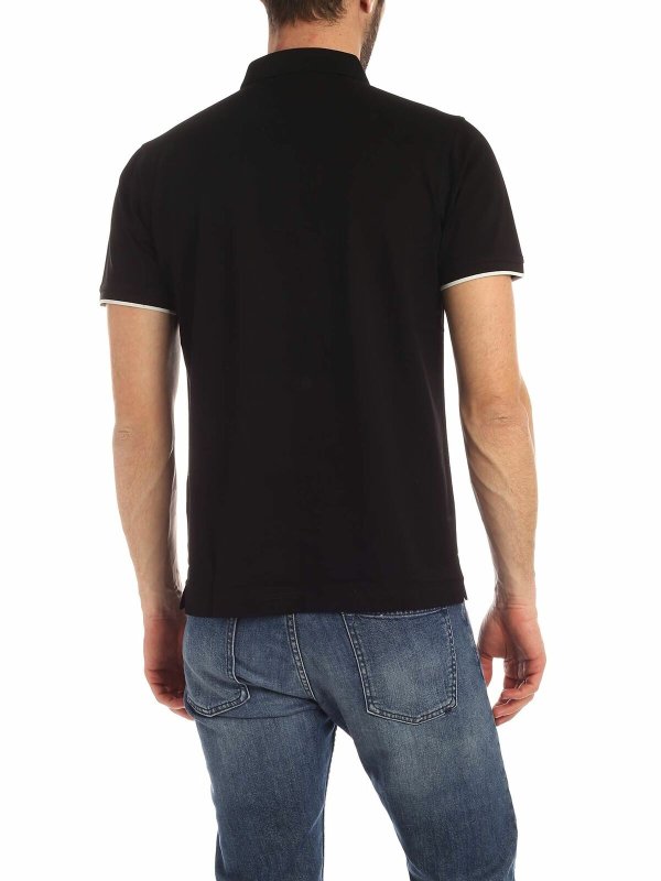 iKRIX KARL LAGERFELD: polo - Polo nera con logo bianco