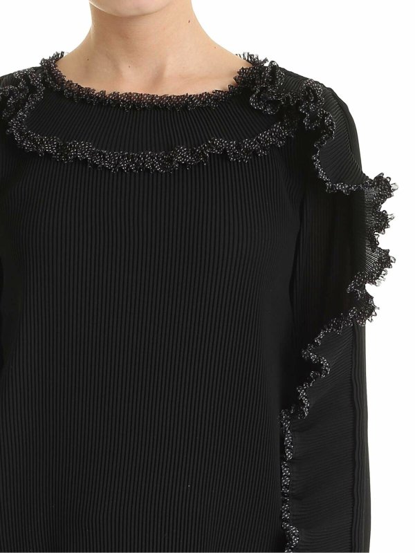 Ruffles long-sleeved sweater in black shop online: SEE BY CHLOE