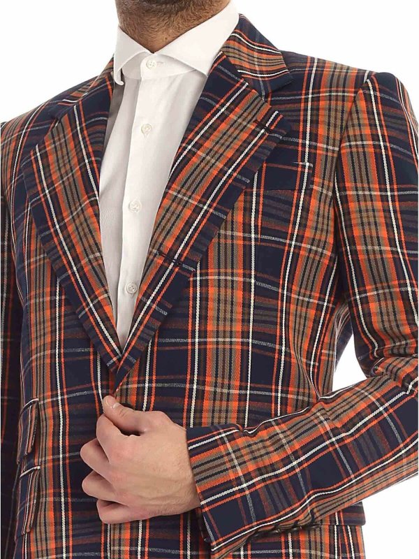 VIVIENNE WESTWOOD buy online Single breasted checked jacket in blue and or