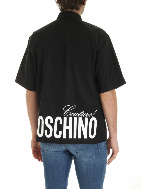 iKRIX MOSCHINO: shirts - Logo prints shirt in black