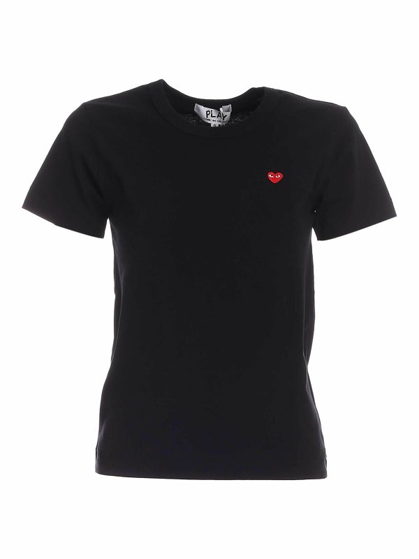 Comme des Garçons Play: T-shirts - T-Shirt - Schwarz