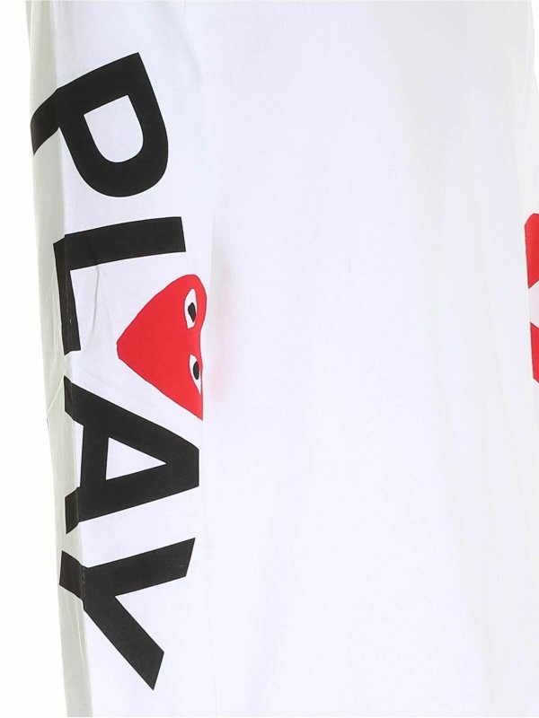 iKRIX Comme des Garçons Play: t-shirts - Logo long sleeves T-shirt in white