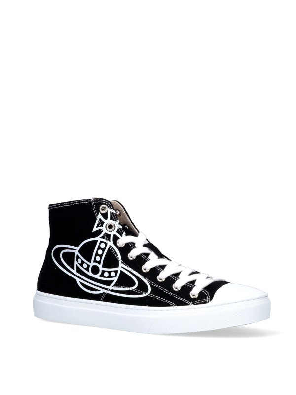 VIVIENNE WESTWOOD: trainers online - Plimsoll High Top sneakers in black