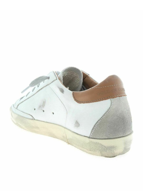 The Best Shops GOLDEN GOOSE: trainers - Super-Star sneakers in white and brown