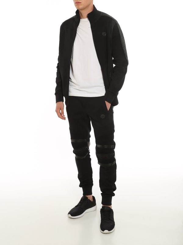 PHILIPP PLEIN: jumpsuits online - Faux leather insert tracksuits