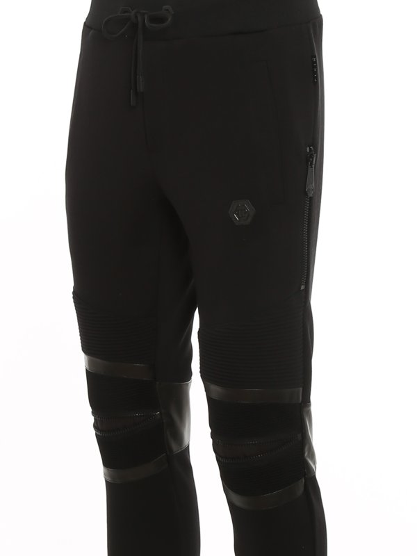 jumpsuits shop online Faux leather insert tracksuits