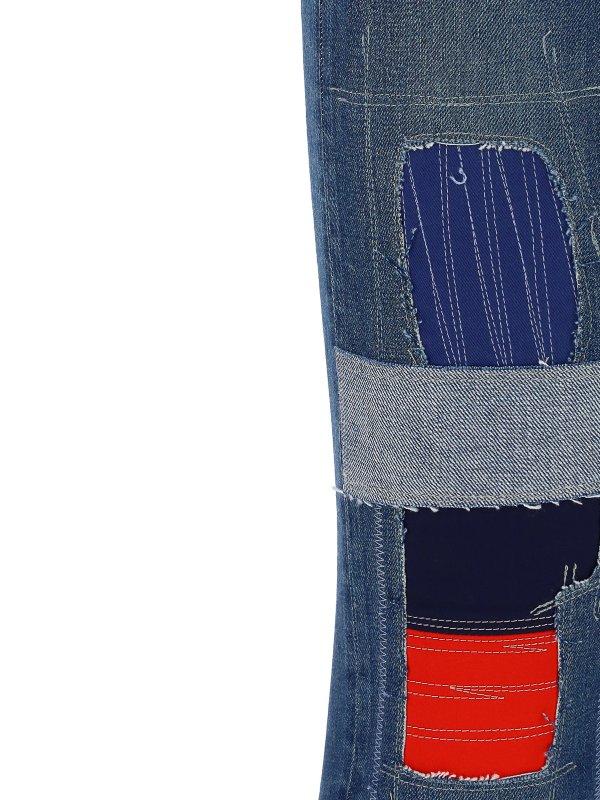 iKRIX JUNYA WATANABE: jeans dritti, a sigaretta - Jeans con patch a contrasto