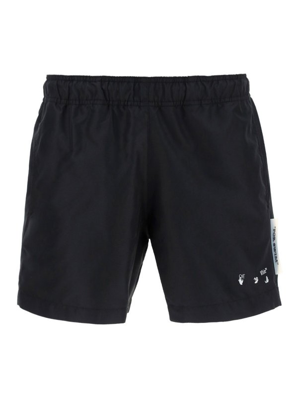 OFF-WHITE: Swim shorts & swimming trunks - For Swim print swim short