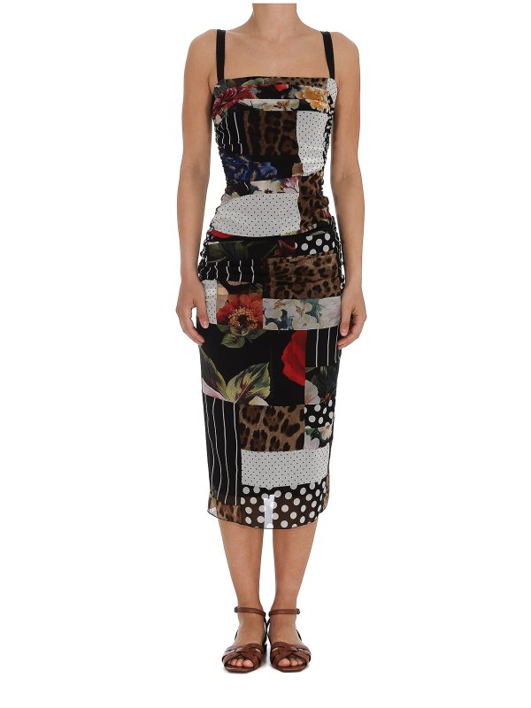 iKRIX DOLCE & GABBANA: cocktail dresses - Patchwork stretch silk dress