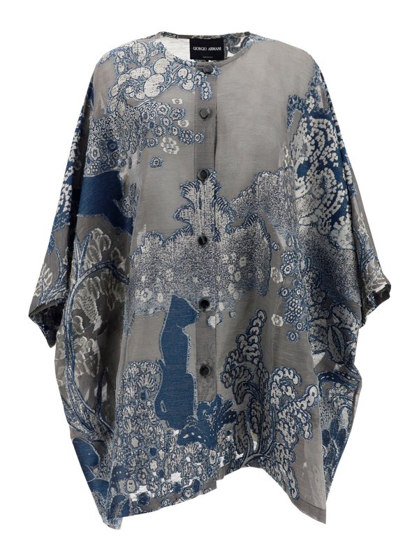 GIORGIO ARMANI: Capes &  Ponchos - Cotton jacquard poncho