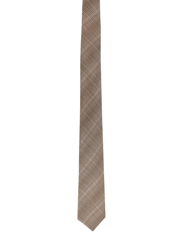 TOM FORD: ties & bow ties - Patterned silk linen tie