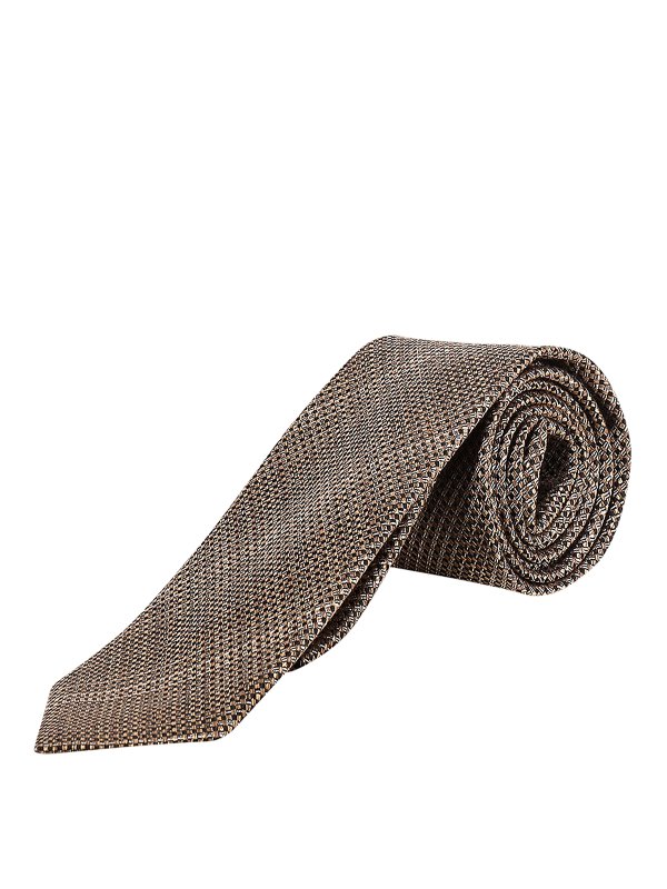 TOM FORD: ties & bow ties online - Patterned silk linen tie
