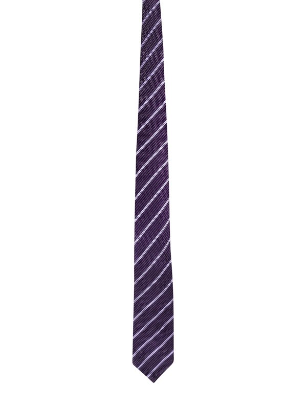 Tom Ford Striped silk tie - Purple - Men|9TF31XTAF | thebs.com