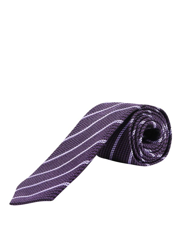 Tom Ford Striped silk tie - Purple - Men|9TF31XTAF | thebs.com