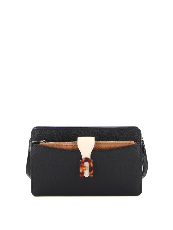 FURLA: cross body bags - Black Sofia Mini crossbody