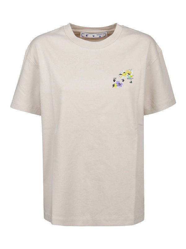 OFF-WHITE: T-shirts - T-Shirt - Crème