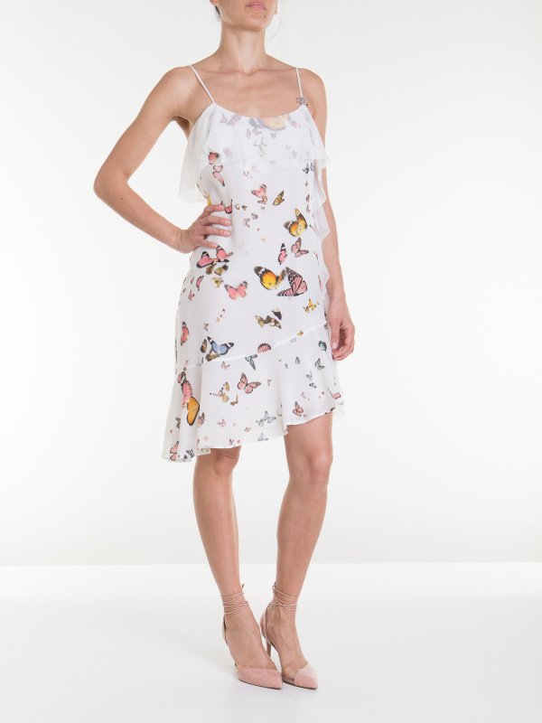 BLUMARINE: Knielange Kleider online - Knielanges Kleid - Weiß