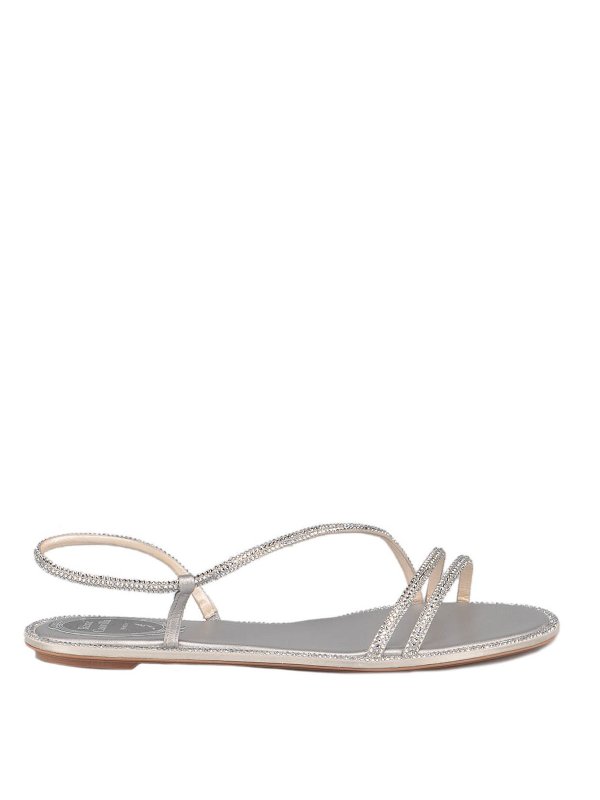 RENE CAOVILLA: sandals - Embellished flat sandals