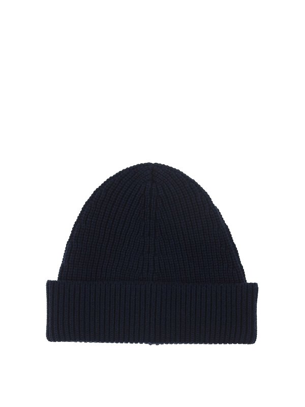 Maison Margiela: ニットキャップ - ビーニー帽 - ダークブルー