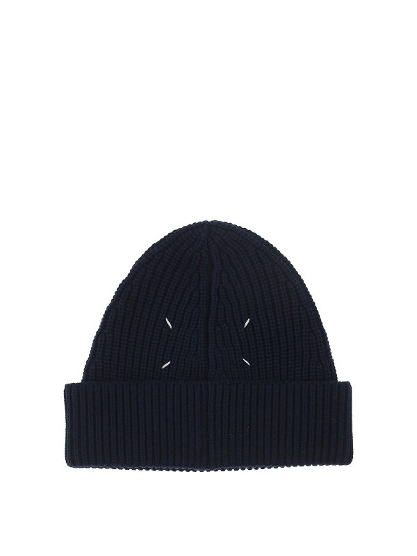 Maison Margiela: ニットキャップ online - ビーニー帽 - ダークブルー
