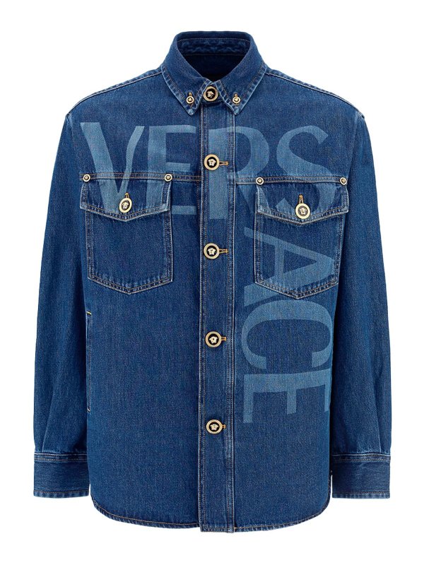 VERSACE: Vestes en denim - Veste En Jean - Délavé