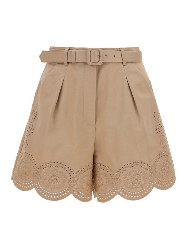 Self Portrait: pantaloni shorts - Bermuda in cotone