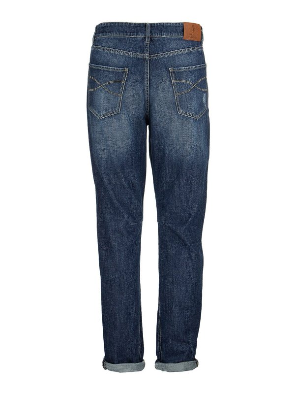 BRUNELLO CUCINELLI: straight leg jeans online - Leisure Fit used effect jeans