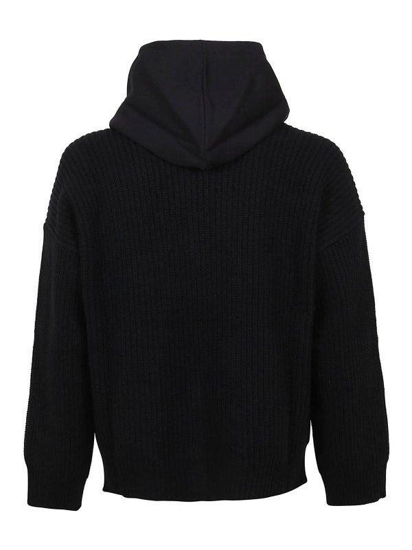Valentino Garavani Knitted hoodie - Black - Men | WV3KC15L7HPN01 Valentino Garavani Knitted hoodie - Black - Men | WV3KC15L7HPN01