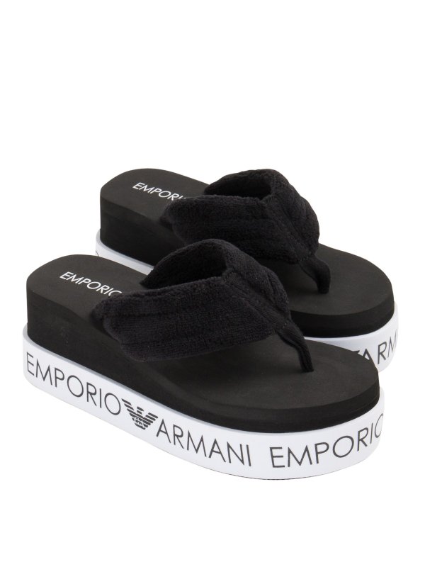 Flip flops Emporio Armani Logo print platform flip flops