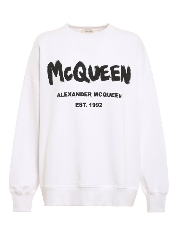 ALEXANDER MCQUEEN: Sudaderas y suéteres - Sudadera - Blanco