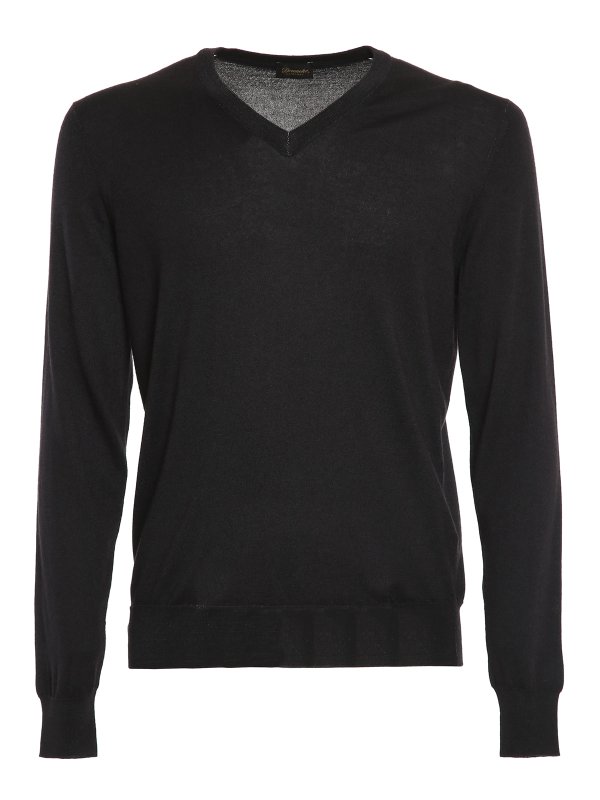 DRUMOHR: Col en V - Pull À Col V - Noir