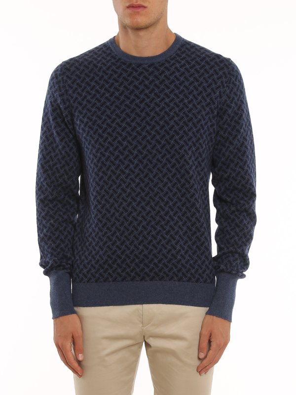 iKRIX DRUMOHR: Strickpullover mit Rundhalsausschnitt - Rundhalspullover - Blau